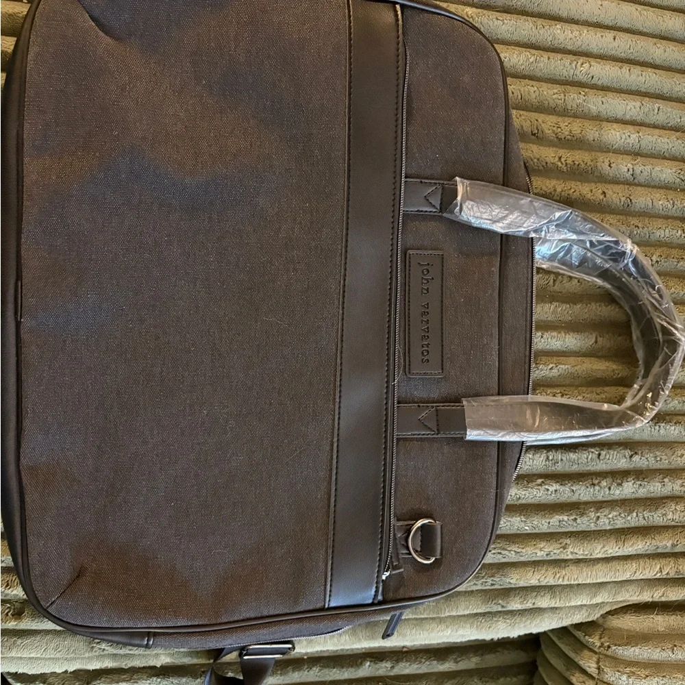 John Varvatos Charcoal Gray Men's Briefcase